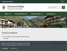 Tablet Screenshot of comune.gaby.ao.it